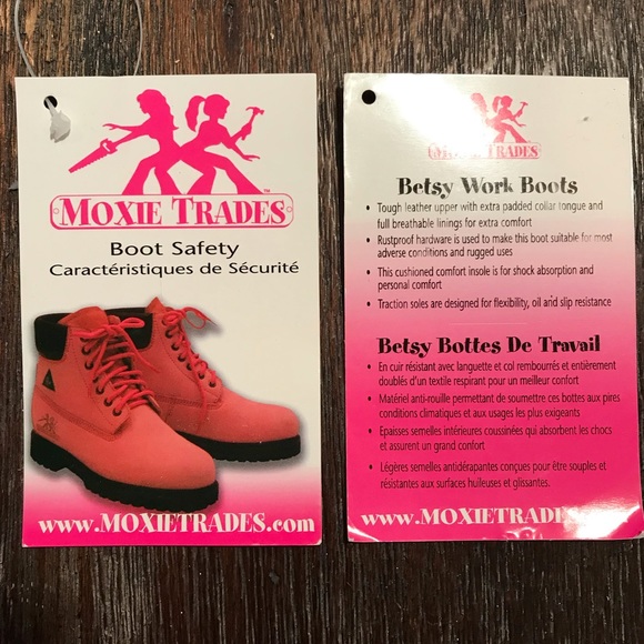 NWT MOXIE TRADES Pink Steel Toe Safety Boots - Picture 5 of 6